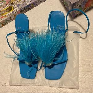 Never Worn Jeffrey Campbell Blue Feather Shoes